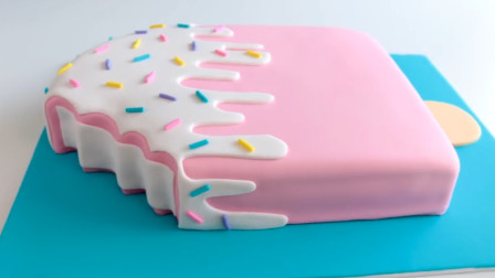 生日蛋糕的最新玩法：把它做成一个巨大的雪糕，好有创意！