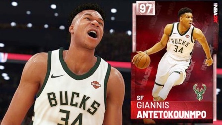 【布鲁】 粉钻字母哥！20周年封面人物！NBA2K19梦幻球队