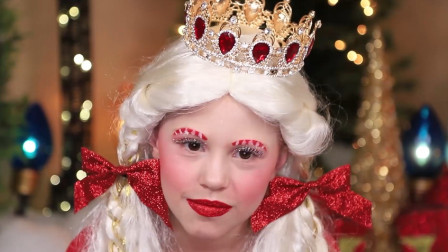 国外时尚美妆：调皮的小姐姐把自己化妆打扮成圣诞小公主，真是漂亮啊