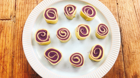 紫薯最简单的做法，一摊一卷，香甜有营养，早餐再也不用发愁了