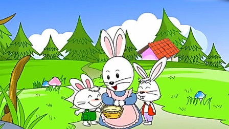 三只小猪故事全集 小兔乖乖：大灰狼想要小兔子开门，还好妈妈及时回来