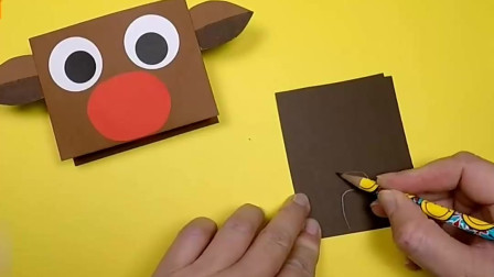 「卡通纸艺DIY」剪纸制作圣诞驯鹿手偶的方法，创意十足！