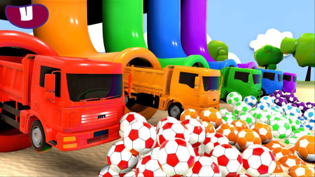 超有趣！超大的大卡车为何会从管道里出来呢？3分钟学会5种颜色！趣味儿童玩具游戏故事