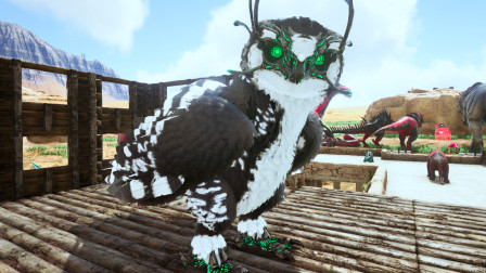 方舟生存进化 盖亚29 召唤金背大灰熊 和机械雪鸮猫头鹰