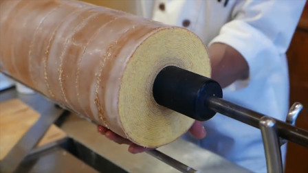 日本超有名的小吃：千层黄油蛋糕！像树桩一样，制作过程超有趣