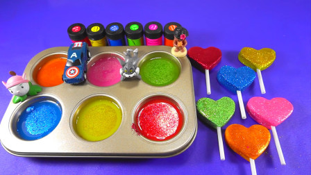 彩泥橡皮泥手工制作闪光冰淇淋着色和学习色彩玩具