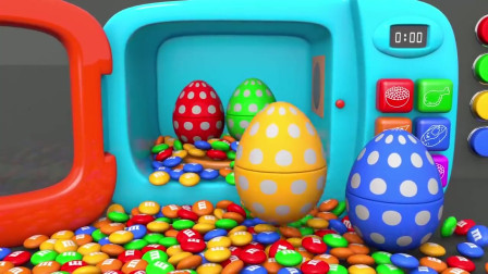 学习颜色与兔子模型，蛋糕搅玩具微波玩具【益智动画】