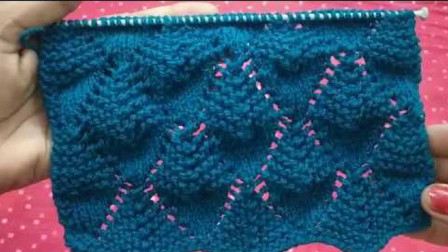 毛衣棒针编织花样图案，外形像小树，立体大方，织背心或外套不错花样i24B2L