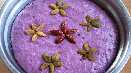 紫薯发糕最简单做法，手不沾面，筷子搅一搅，出锅比蛋糕柔软好吃