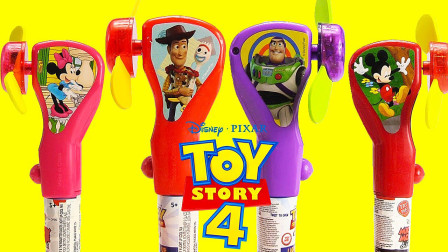 迪士尼玩具总动员小风扇糖果盒子，米妮，米奇和公主小人仔玩具