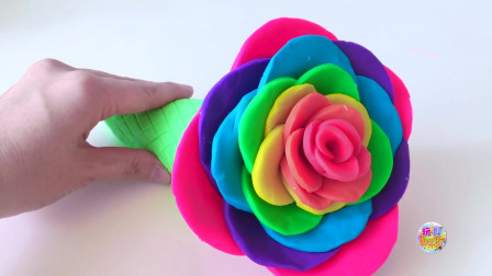 玩具梦工厂 DIY粘土制作 超轻粘土制作彩虹花朵