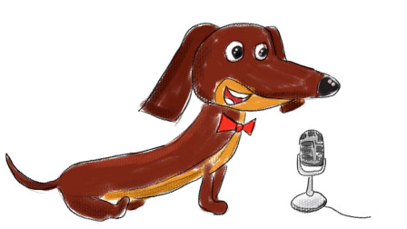 小范亲子简笔画 梦想成为脱口秀演员的狗狗儿童卡通简笔画