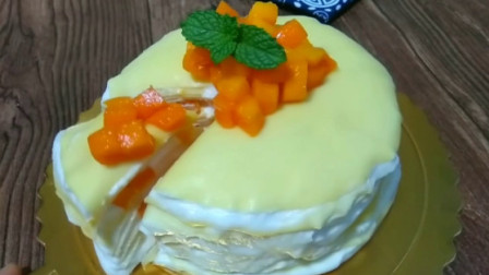 大厨教你做：芒果千层蛋糕，做法简单，好吃到爆，比买的更好吃