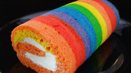 &ldquo;彩虹蛋糕卷&rdquo;是怎么做的？真是太好玩了！