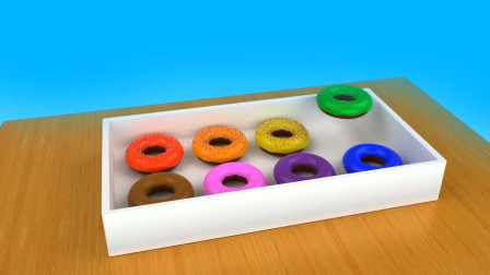 一起来制作彩色甜甜圈，学习各种颜色，儿童英语启蒙