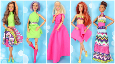 哇！芭比娃娃和朋友们的衣服好时尚漂亮，咋做的呢？