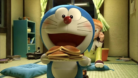 哆啦A梦：机器猫第一次吃铜锣烧就爱上了，双颊泛红！