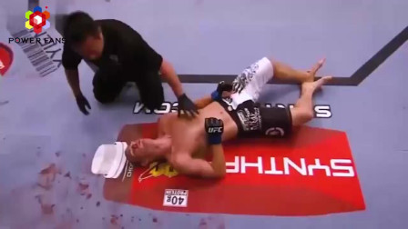 MMA格斗赛场上毁灭性重击，对手当场不省人事，裁判都不敢正视