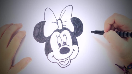 儿童简笔画：如何画米老鼠米奇和米妮教程 简笔画教学视频