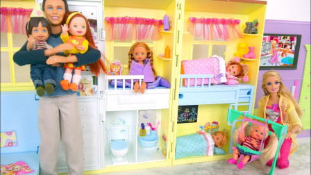 幸福家庭芭比娃娃屋玩具新拆箱