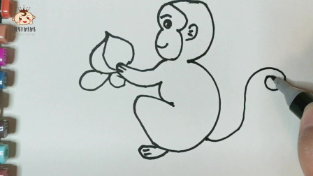 儿童简笔画，学习画小猴子