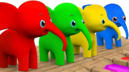 大象宝宝过河变颜色学习认识颜色英语早教益智动画超有趣