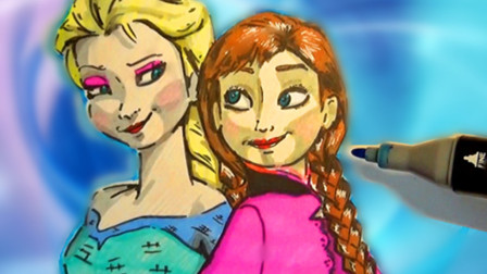 艾莎和安娜，感情要好的姐妹花，《冰雪奇缘2》简笔画