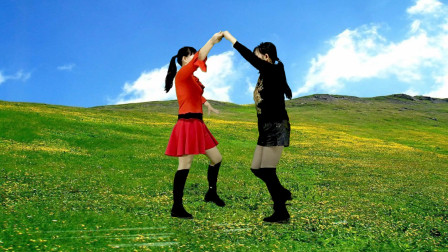 双人对跳《乌兰山下一朵花》互动起来增进友谊 附分解