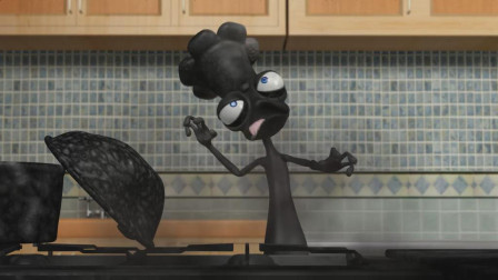 倒霉熊：蜥蜴参加厨艺比赛，不小心把自己熏黑了，太好笑了