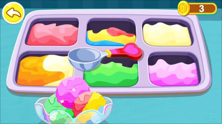 多多甜品店 制作彩色冰淇淋