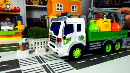 儿童玩具，街道清洁车和垃圾收集车玩具