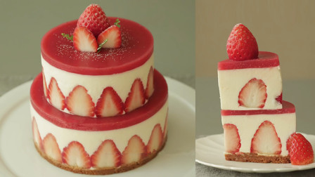 这样做蛋糕太神奇了！无需烤箱就能做出高颜值草莓芝士蛋糕，厉害