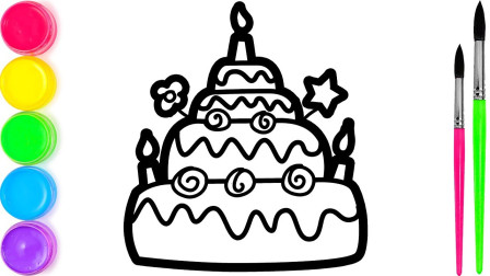 儿童益智亲子画画：是谁生日呢，我们来画生日蛋糕吧