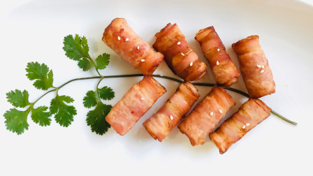 年夜饭的一道亮点菜谱，香煎培根金针菇卷，步骤简单，香而不腻