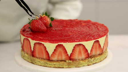 法式草莓蛋糕Fraisier：慕斯林奶馅让它有别于普通草莓蛋糕