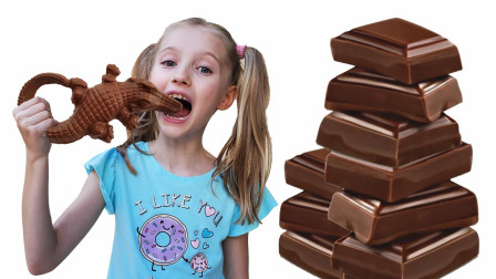 越看越神奇，小萝莉手中的玩具竟是可以吃的巧克力？儿童益智玩具故事
