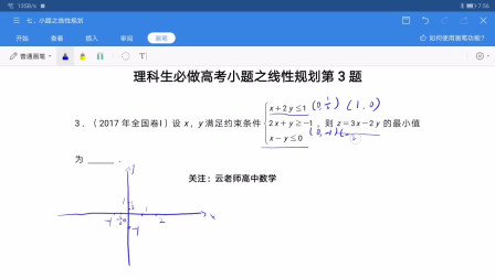 理科生必做高考小题之线性规划第3题