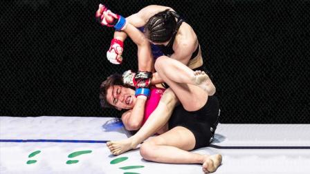 中国姑娘站立裸绞对着头一拳，张伟丽铁拳重击血战巴西女将