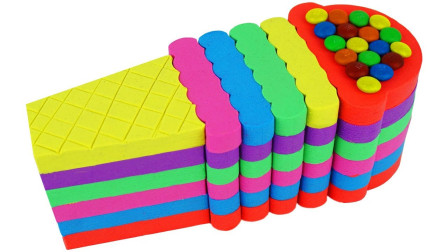 太空沙创意DIY彩虹冰激凌儿童益智玩具，循环创意萌宝识颜色啦！