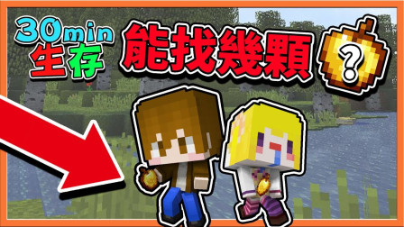 巧克力【我的世界】30分钟生存 限时大挑战 30分钟能找几颗金苹果？