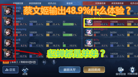 王者荣耀：蔡文姬输出48.9%是什么体验？貂蝉：这是什么对手？快推了吧，受不了了