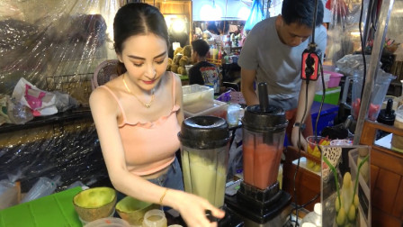 街头美食：泰国夜市，种类齐全，美女老板娘出马，所有食客都要折服！