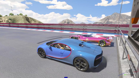 GTA5：布加迪直线加速挑战F1赛车，差距就差那么一点点！