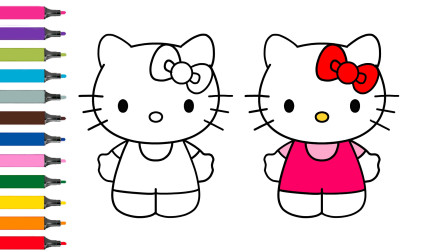 凯蒂猫绘画儿童简笔画宝宝学画画少儿美术教程可爱小猫Hellokitty