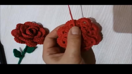 520啦，送老公一朵毛线手工编织钩针的玫瑰花，教程图解，试试吧图解视频
