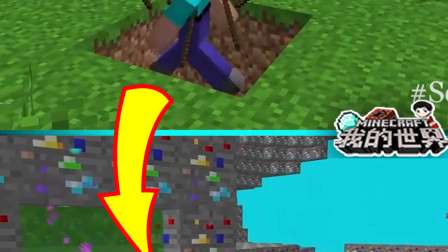 我的世界：阿呆摔下山洞，因祸得福发现彩色矿石！