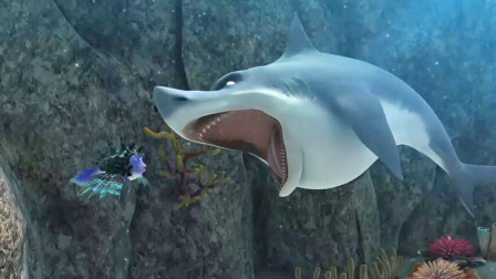 海底大冒险：鲨鱼逞凶，弱小鱼群齐心协力斗鲨鱼，太搞笑了