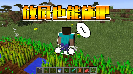 我的世界mod：史蒂夫可以放屁施肥啦！比骨粉还要强100倍！