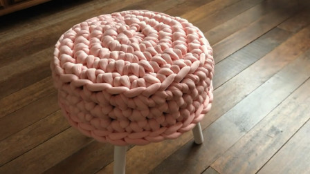 「钩针编织」舒适又美观的圆凳桌垫！图解视频