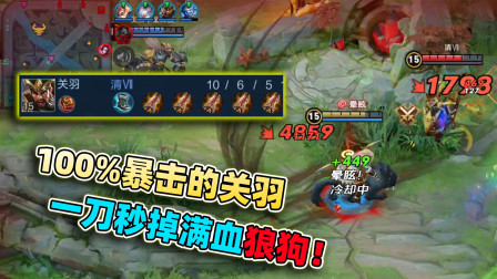 小虾米：关羽出了5把无尽，觉醒后的满血狼狗，瞬间被秒！